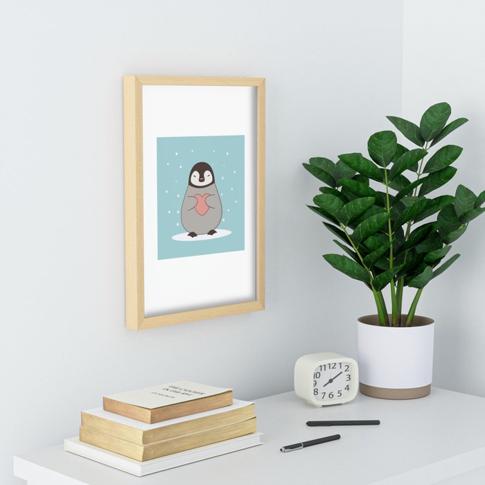 Kawaii Cute Penguin With A Heart Coffee Mug by Wordsberry