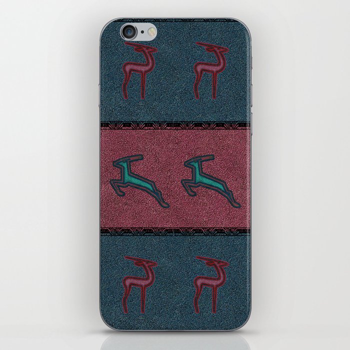African Antelope on Faux Suede Stripes iPhone Skin