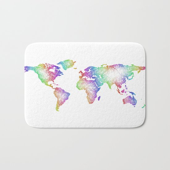 World map Bath Mat