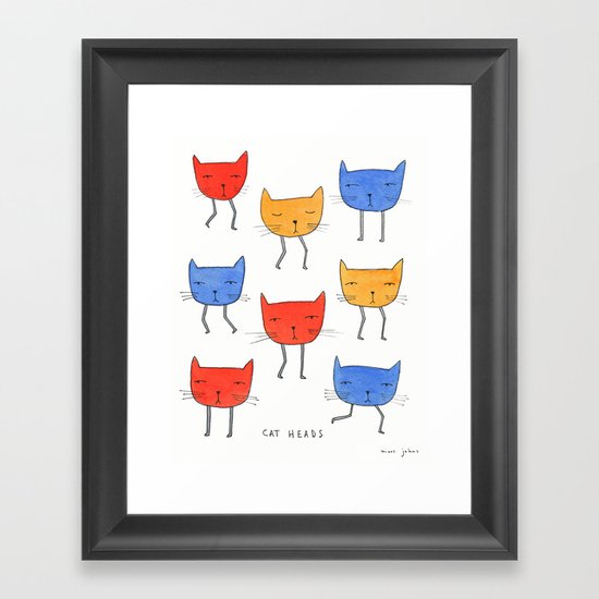cat heads Framed Art Print