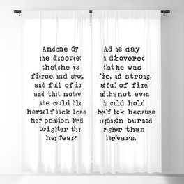 And One Day She Discovered That She Was Fierce And Strong, Motivational Quote Blackout Curtain
