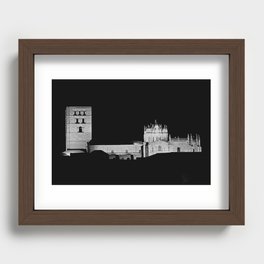 Zamora Cathedral isolated in the dark. Recessed Framed Print