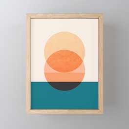 Abstraction_NEW_SUNSET_OCEAN_WAVE_POP_ART_Minimalism_0022D Framed Mini Art Print