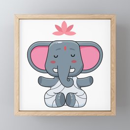 Yoga elephant Framed Mini Art Print