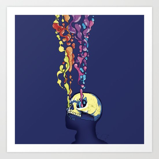 Skull Pepe Psyche Art Print
