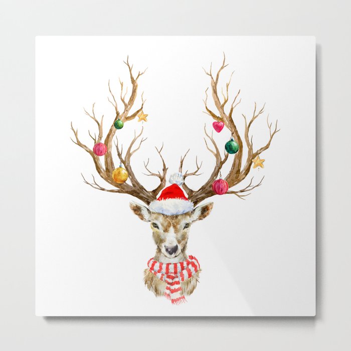 Christmas Deer Metal Print