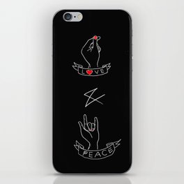 Love and peace iPhone Skin
