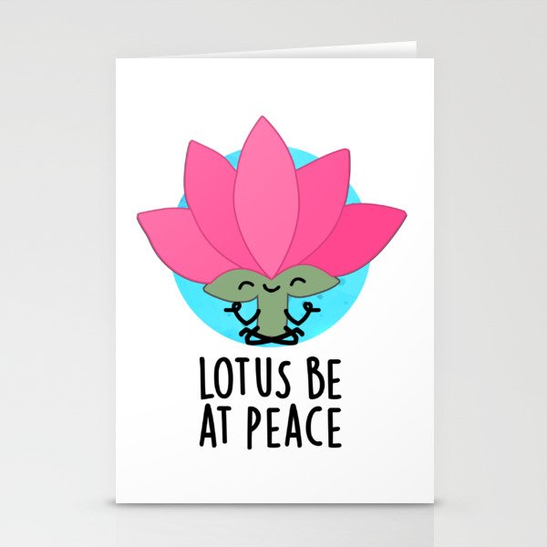 Lotus Be At Peach Funny Plant Pun Stationery Cards