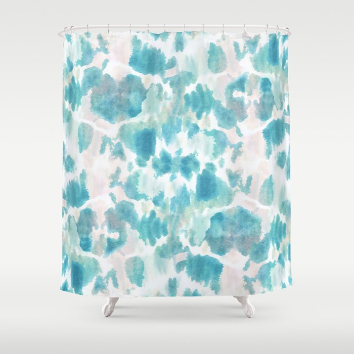 BOHEMIAN ACQUA CAMO Shower Curtain by Nika Society6