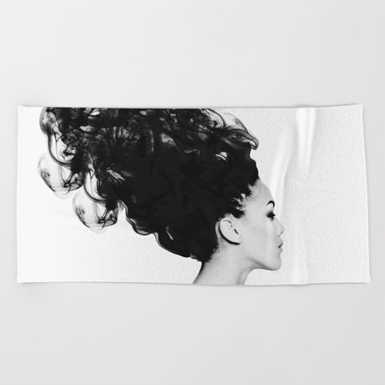 Girl on fire Beach Towel