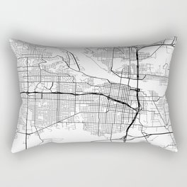 Little Rock, USA - Black and White Rectangular Pillow