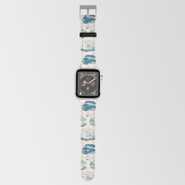 Mushroom Toile in Blue Apple Watch Band | 70S, Antique, Mushrooms, Plants, French, Curated, Vintage, Blue, Nature, Mushroom 