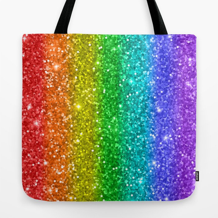 Rainbow Glitter Tote Bag for Sale by Christyne