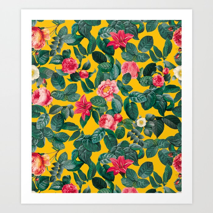 Summer Botanical Pattern Art Print