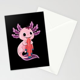 Bite Biting Walking Fish Cartoon Cute Axolotl Stationery Card