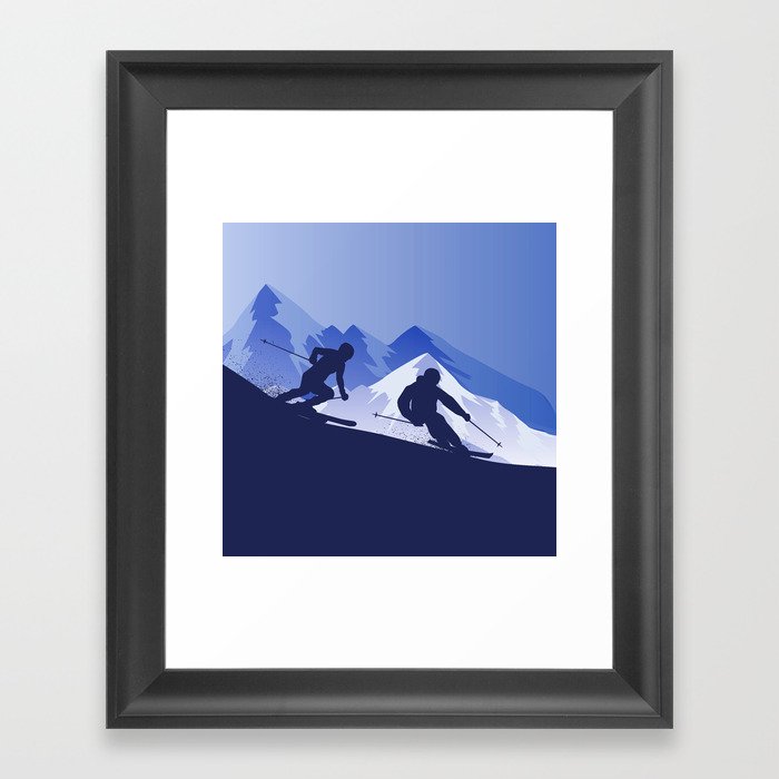 Skiing Winter Sport on Demand Sale Design 2 Framed Art Print