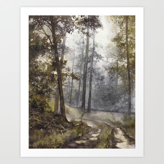 Wet Morning in the Forest Art Print