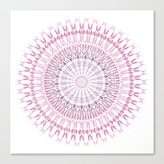 Rose White Mandala Canvas Print