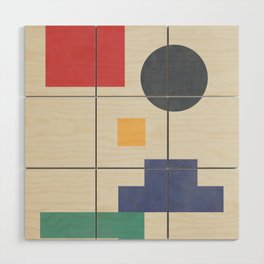 Abstract Geometric Color Block Wood Wall Art