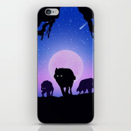  wolves   under moon light iPhone Skin