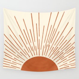 Sunset Rustic Geometric Abstract Wall Tapestry
