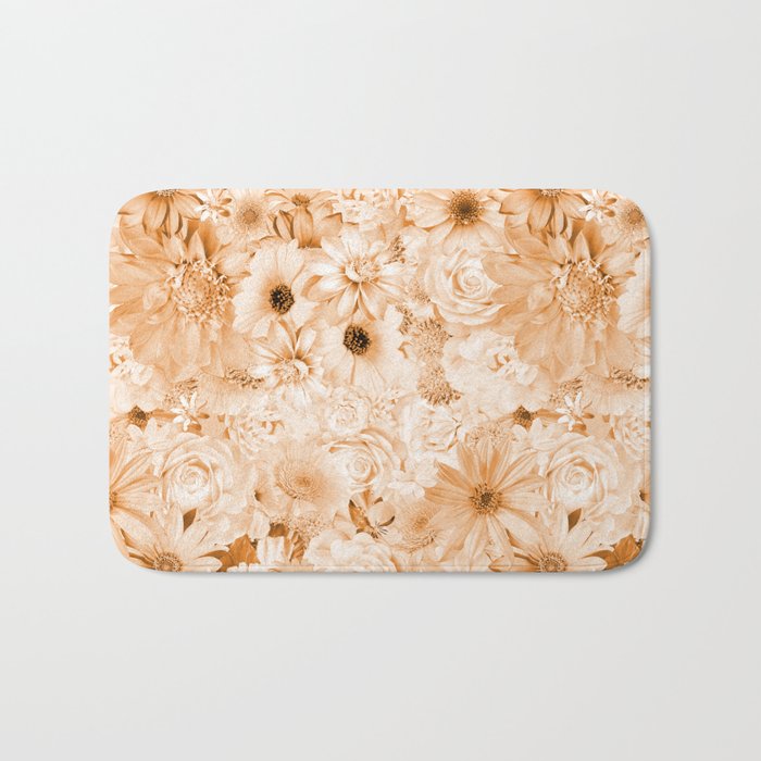 yellow ochre floral bouquet aesthetic cluster Bath Mat