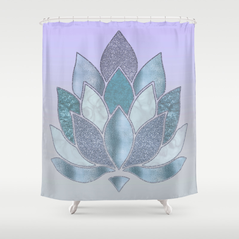Elegant Glamorous Pastel Lotus Flower, Lotus Flower Shower Curtain