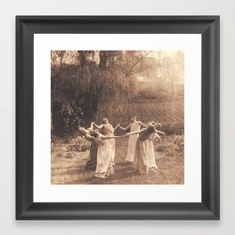 Circle Of Witches Vintage Women Dancing Framed Art Print