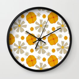Retro 60s seamless color pattern Wall Clock