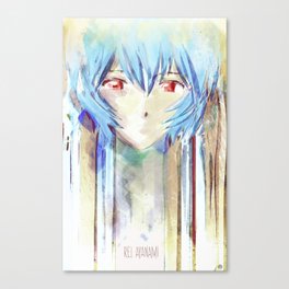 Rei Ayanami from Evangelion Digital Mixed Media Canvas Print