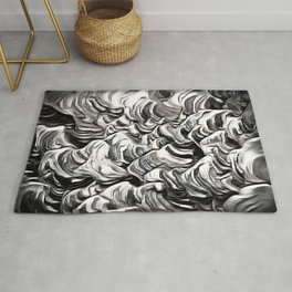 Black and White Wave Action Rug