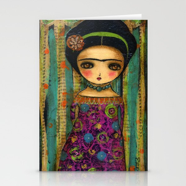 Frida In A Purple And Blue Dress Stationery Cards