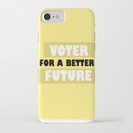 VOTE - vote typography, yellow and white iPhone Case