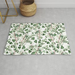 Watercolor Eucalyptus Pattern Rug