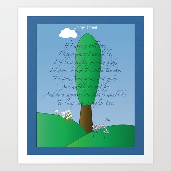 Poplar Tree Poem Art Print