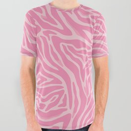 Pink Abstract Zebra skin pattern. Digital Illustration Background All Over Graphic Tee
