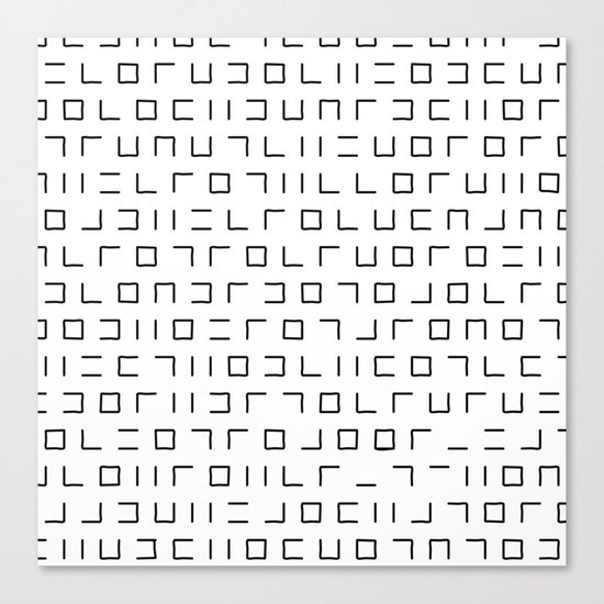 Code Breaker - Abstract, black and white, minimalist artwork Canvas Print