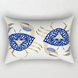 Crab – Navy & Gold Rectangular Pillow