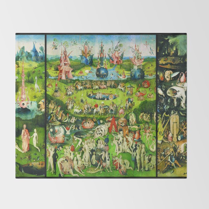 The Garden of Earthly Delights Triptych by Hieronymus Bosch Throw Blanket by historystuff