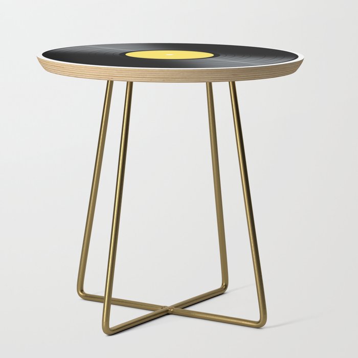 Yellow Music Record Side Table