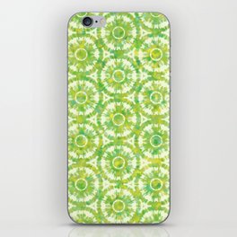 Mojito dance. Watercolor seamless pattern of green and yellow colors in Tie-Dye style iPhone Skin