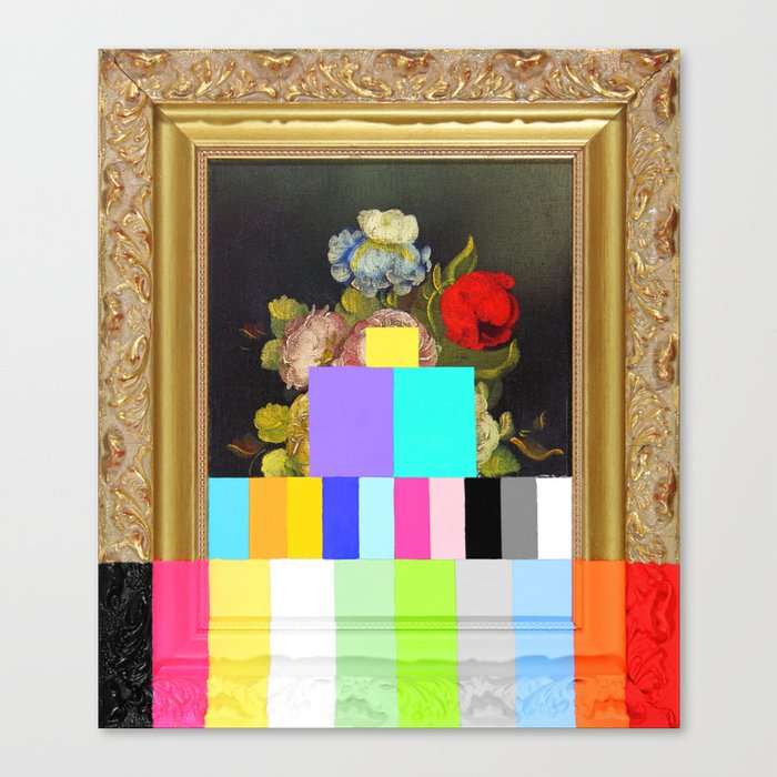 A Painting of Flowers With Color Bars Canvas Print