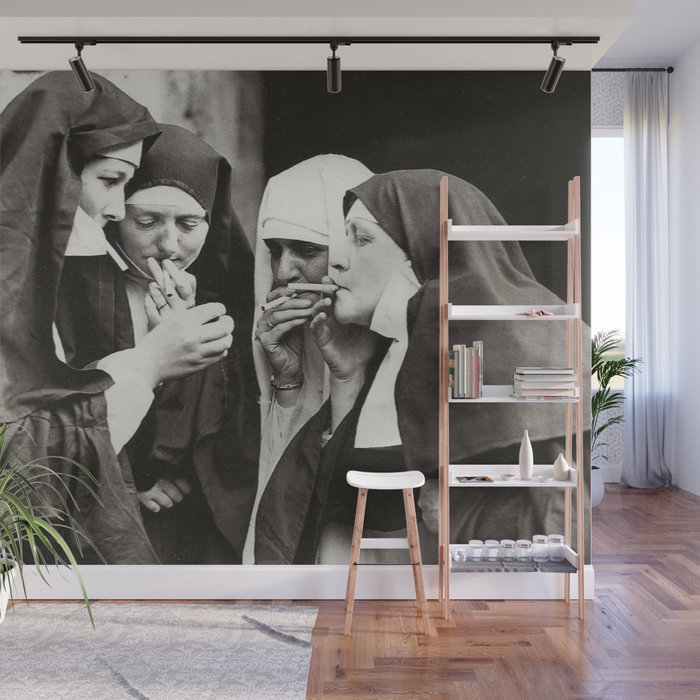 Nuns Smoking Wall Mural