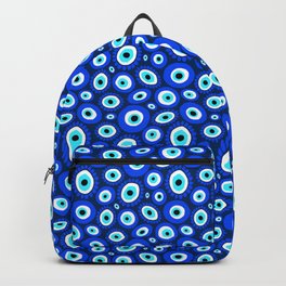 Evil Eye Symbol Blue White Pattern Backpack