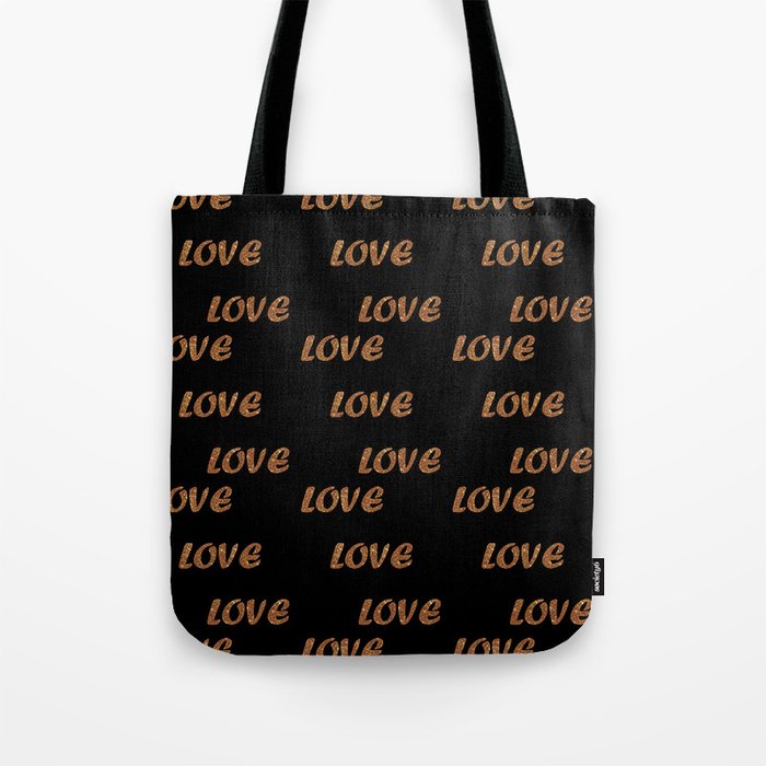 Glitter Gold And Black Trendy Modern Love Collection Tote Bag