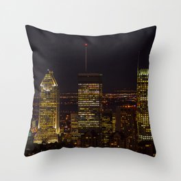 Montreal skyline at night in Quebec, Canada Throw Pillow