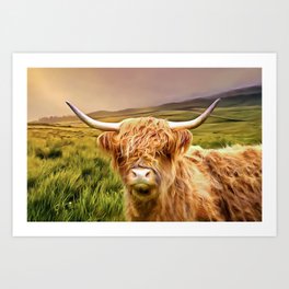 Highland Cow (Painting) Art Print