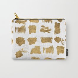 Elegant modern chic gold artsy brushstrokes Carry-All Pouch
