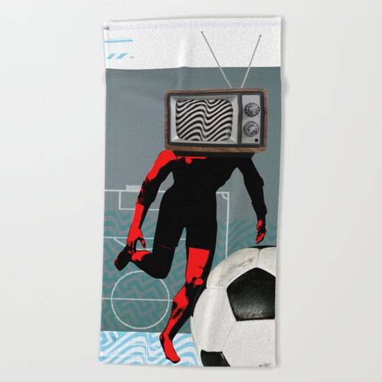 TV Football Run Beach Towel
