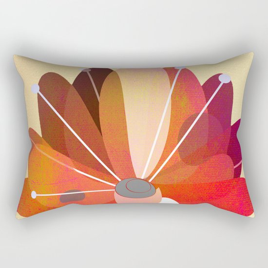 Red Flower Rectangular Pillow